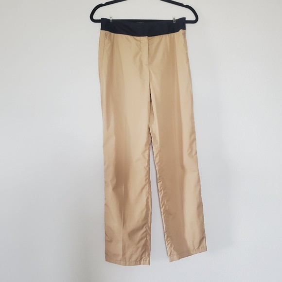 AKRIS Women's Casual Trousers Tan with Black Waist Size 6 - Picture 5 of 11